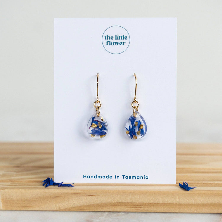 Cornflower Teardrop Earrings
