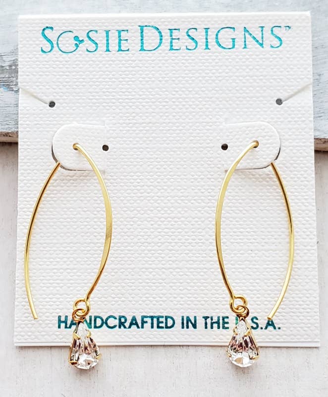 Vermeil Marquis Crystal Teardrop Earrings