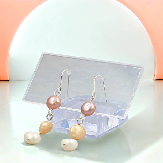 Multi-Colour Cultured Freshwater Pearl Earrings