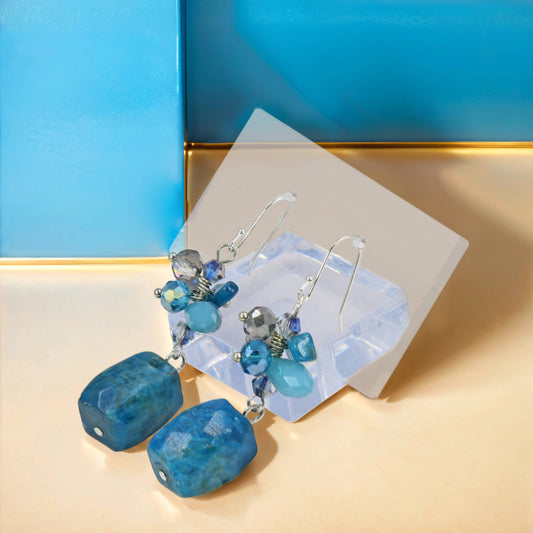Natural Apatite Dangle Earrings