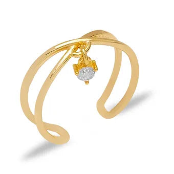 Sparkle Charm Golden Ring