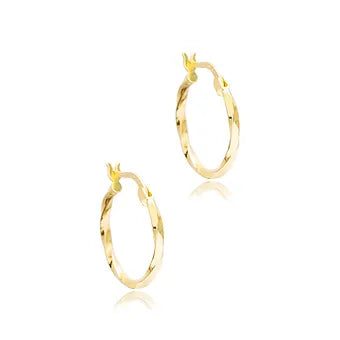 Wave Hoop Silver Earrings