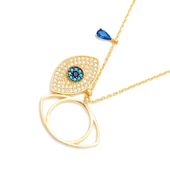 Sapphire ‘Evil Eye’ Silver Necklace