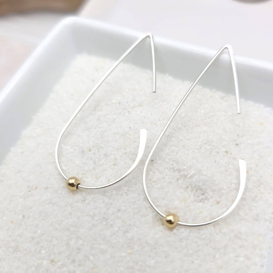 Open Hoop Threader Earrings in Sterling Silver
