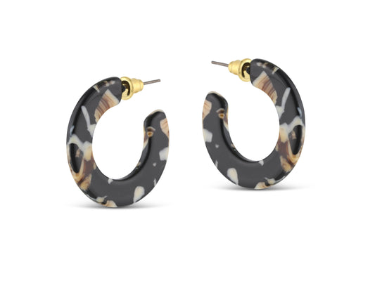 Jessica Tiny Cut Out Hoop Earrings: BLUE/YELLOW/BROWN