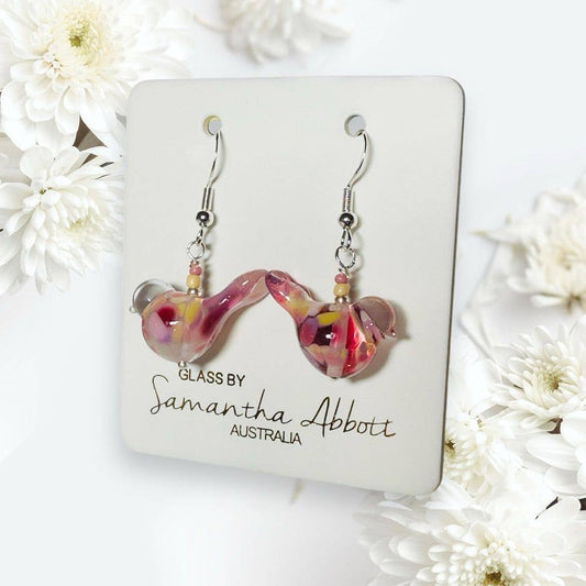 Glass bird earrings