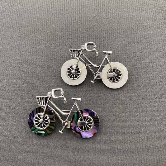 Shell Bicycle Brooch