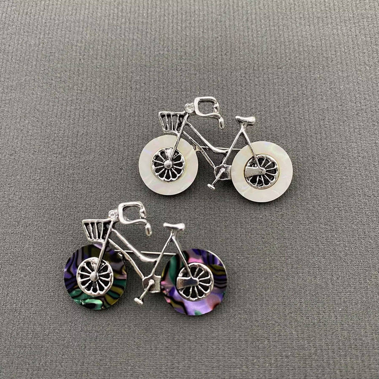 Shell Bicycle Brooch