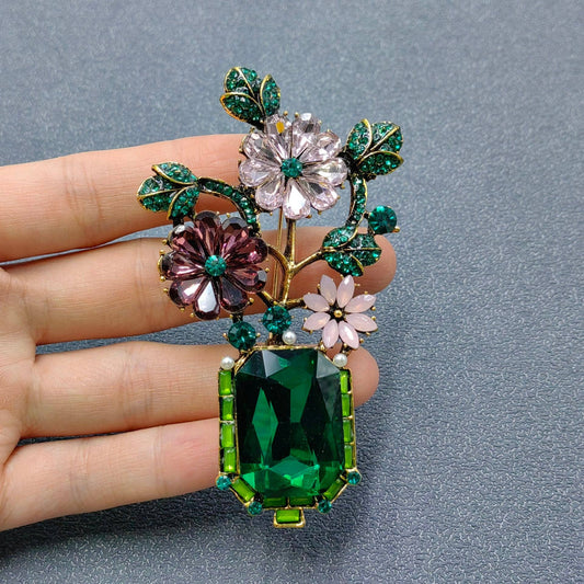 Flower Vase Vintage Brooch