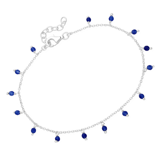 Blue Jade Silver Bracelet