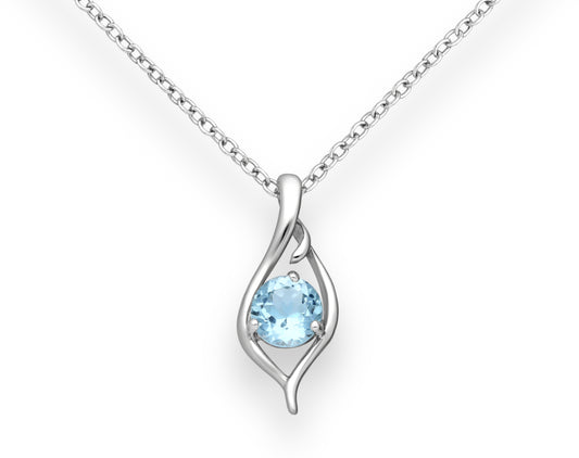 Sky Blue Topaz Silver Pendant