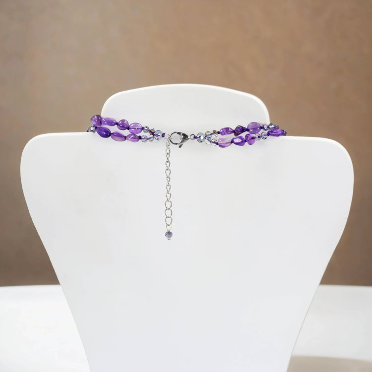 Amethyst Rose Pendant Necklace