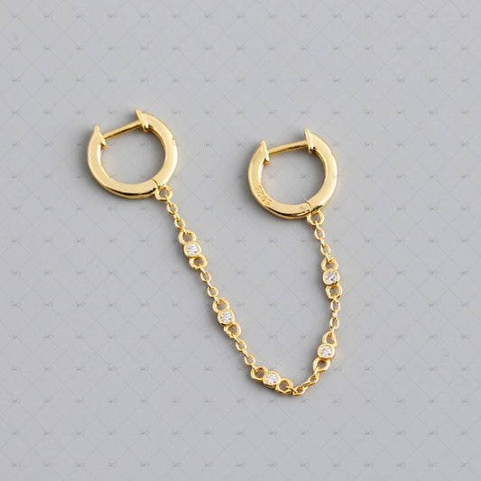 Single Silver Handcuff Tassel Earring