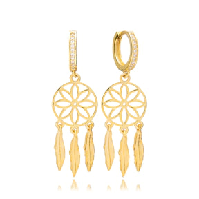 Dream Catcher Silver Earrings