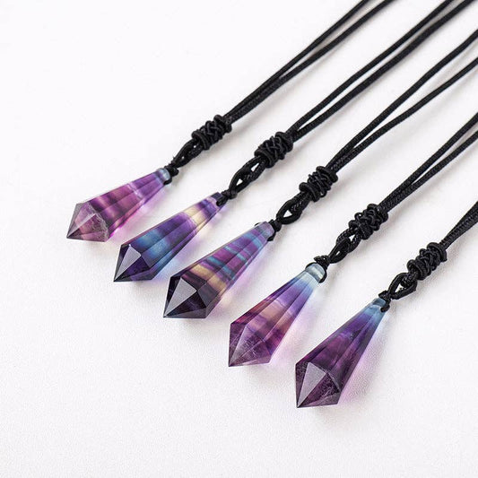 Rainbow Fluorite Necklace Pendulum