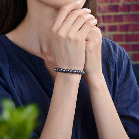 Peacock Pearl Stretch Bracelet