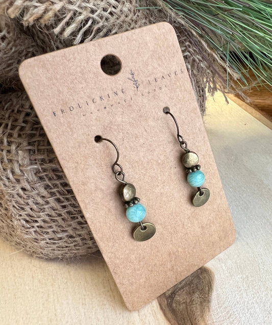 Jadeite Bronze Earrings