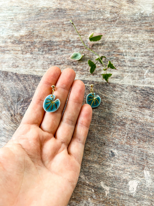 Ceramic Lily pad Earrings