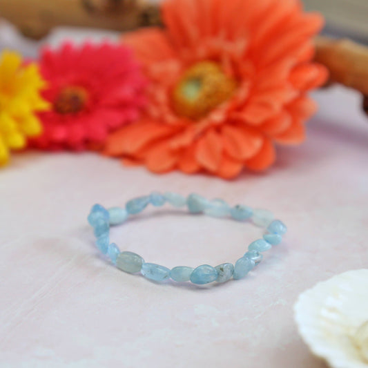 Aquamarine Nuggets Stretch Bracelet