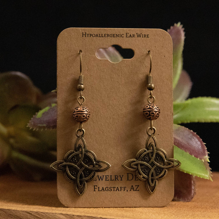 Bronze and Copper Celtic Earrings