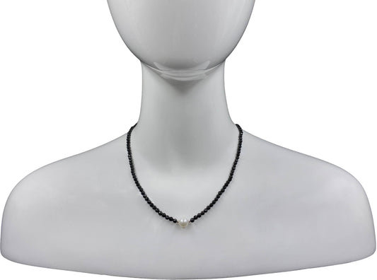 Onyx & Cultured Pearl Collar Necklace