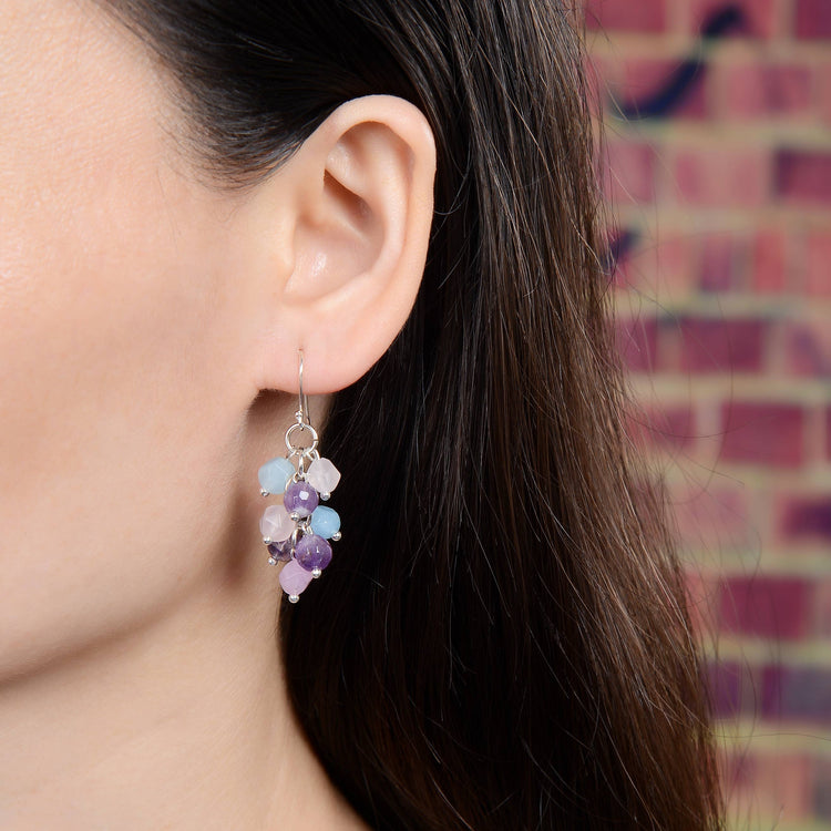 Gemstone Cluster Earring