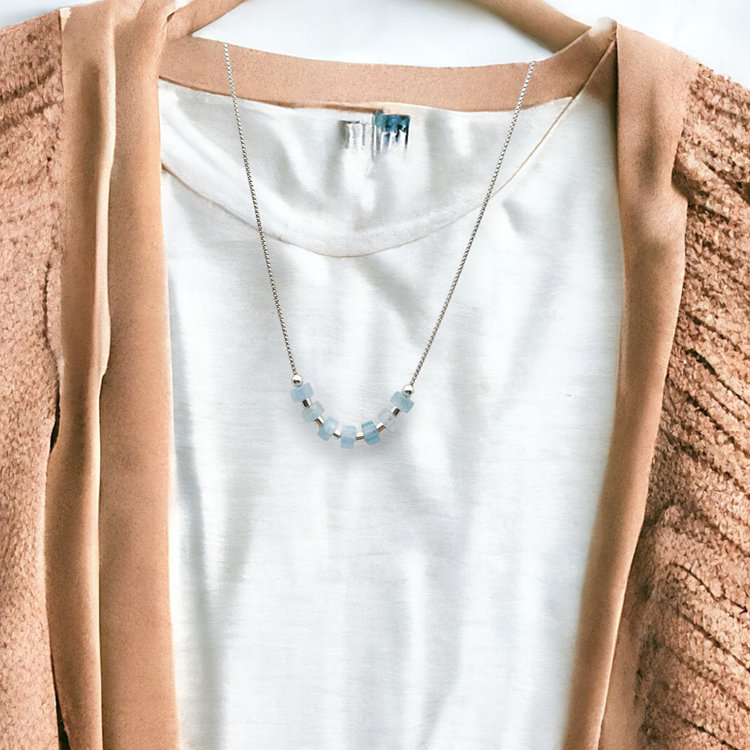 Aquamarine Sterling Silver Necklace