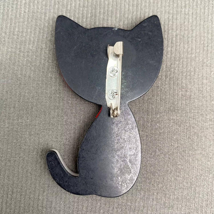 Cat with Glasses Acrylic Brooch