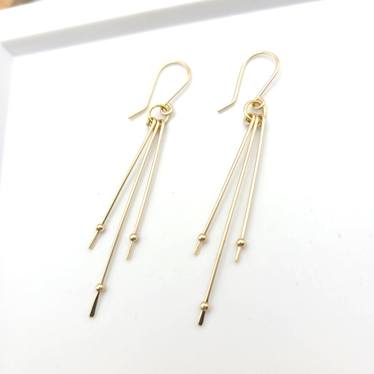 Long Gold Statement Earrings