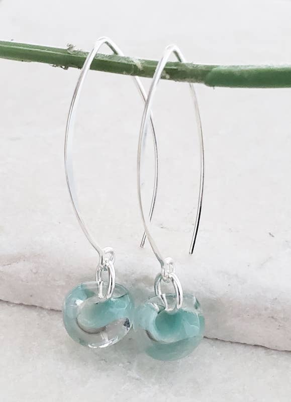 Silver Marquis Earrings in Sky Blue