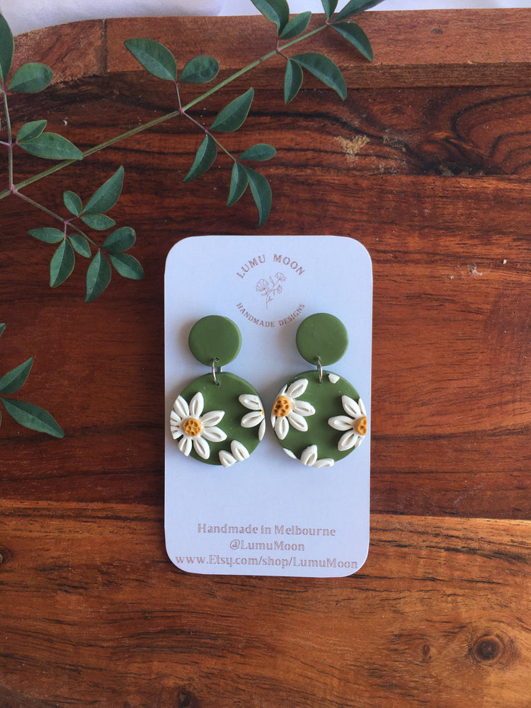 Daisy Statement Earrings in Long Dangle