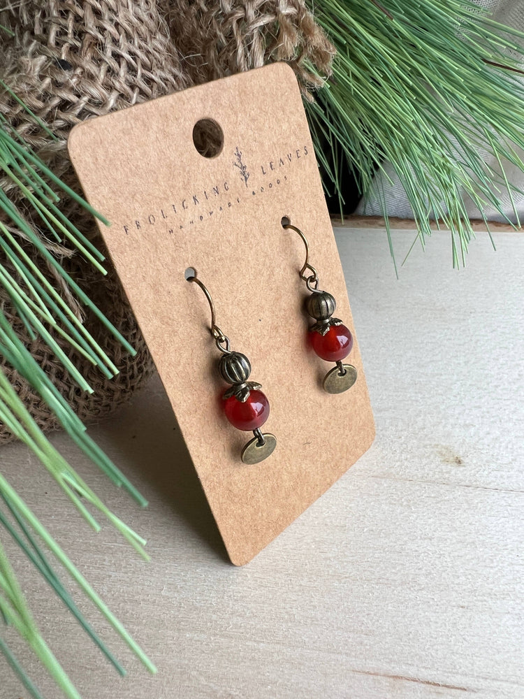 Carnelian Bronze Earrings