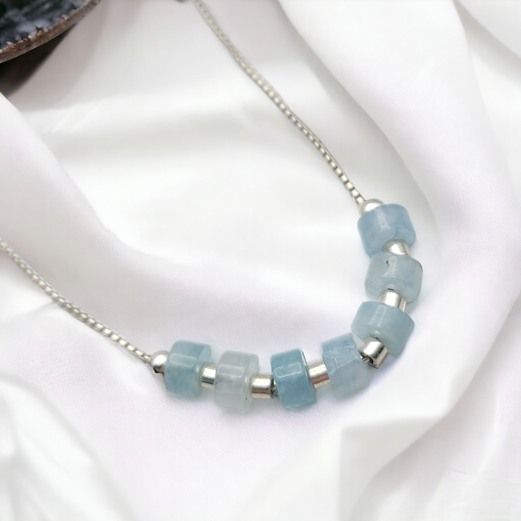 Aquamarine Sterling Silver Necklace