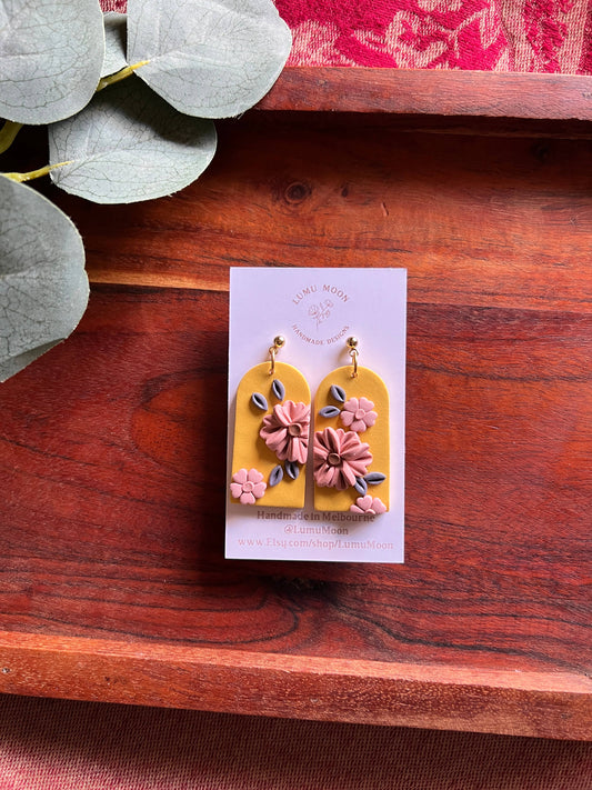 Grace Floral Earrings - Arch Shape