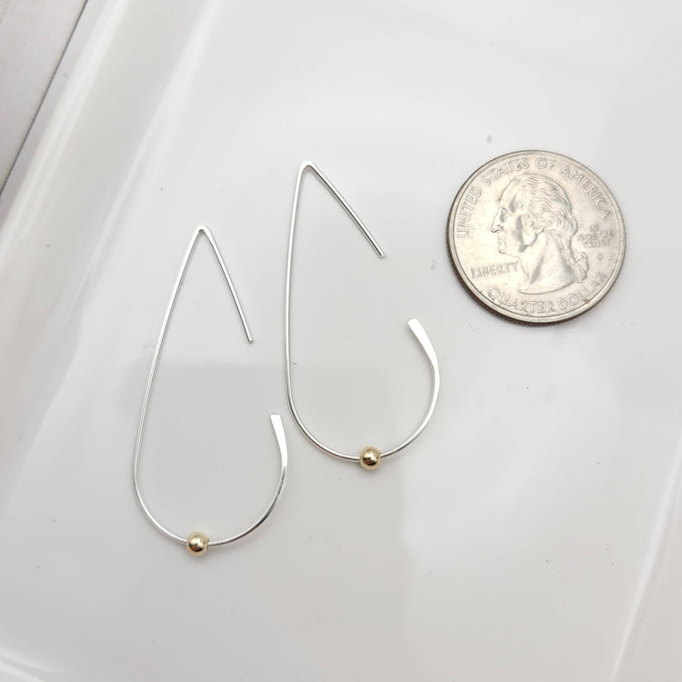 Open Hoop Threader Earrings - Sterling Silver
