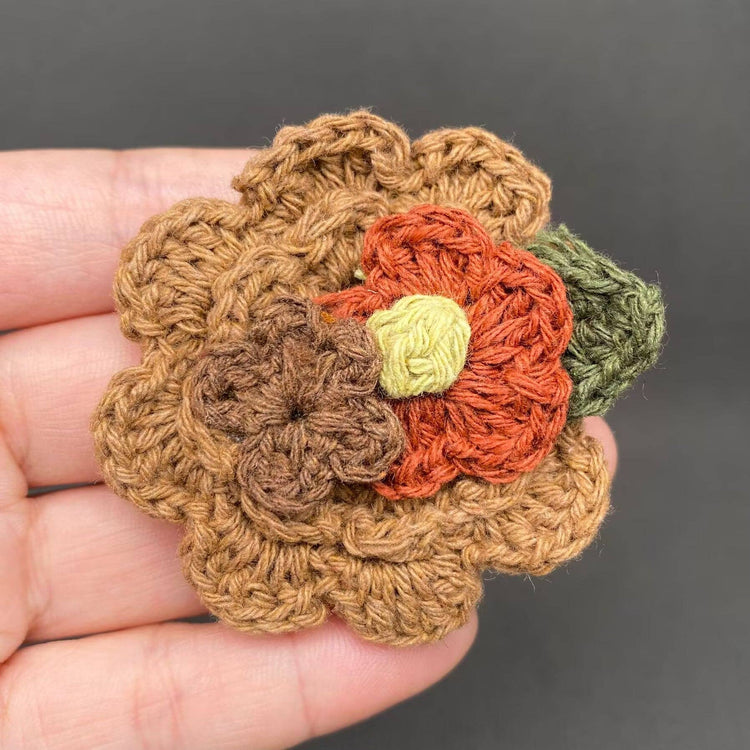 Linen-cotton Cloth Flowers Brooch: B