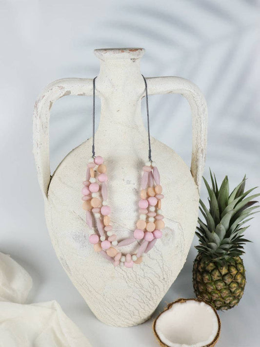 Resin Bead Necklace Pink