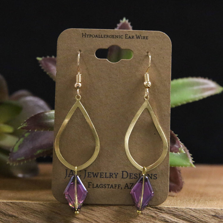Diamond Drop Earrings: Blue