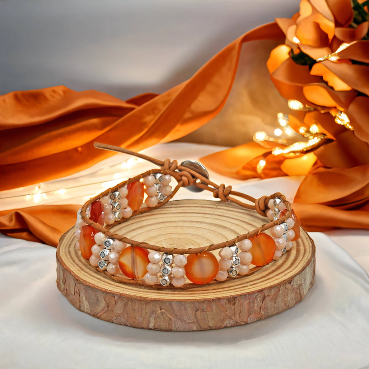 Carnelian Wrap Bracelet