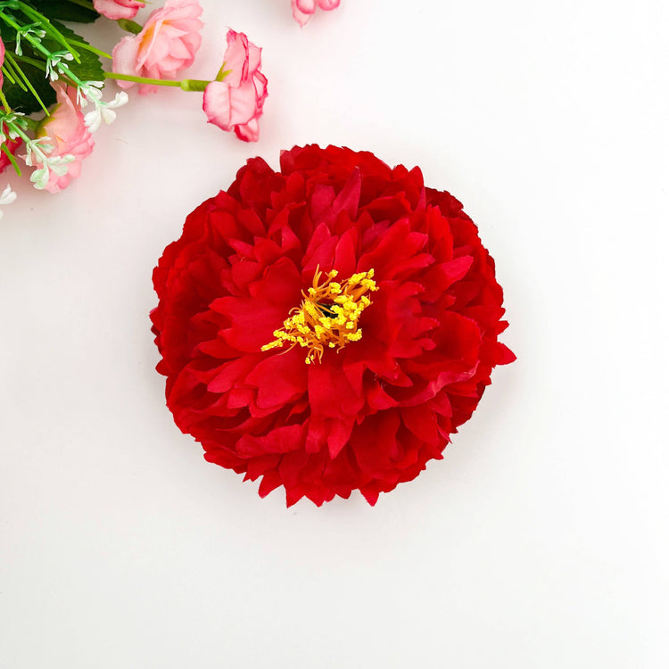 Peony Flower Hair Clip: Pink