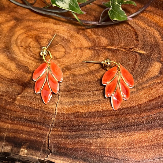Calla - Porcelain Earrings: Orange
