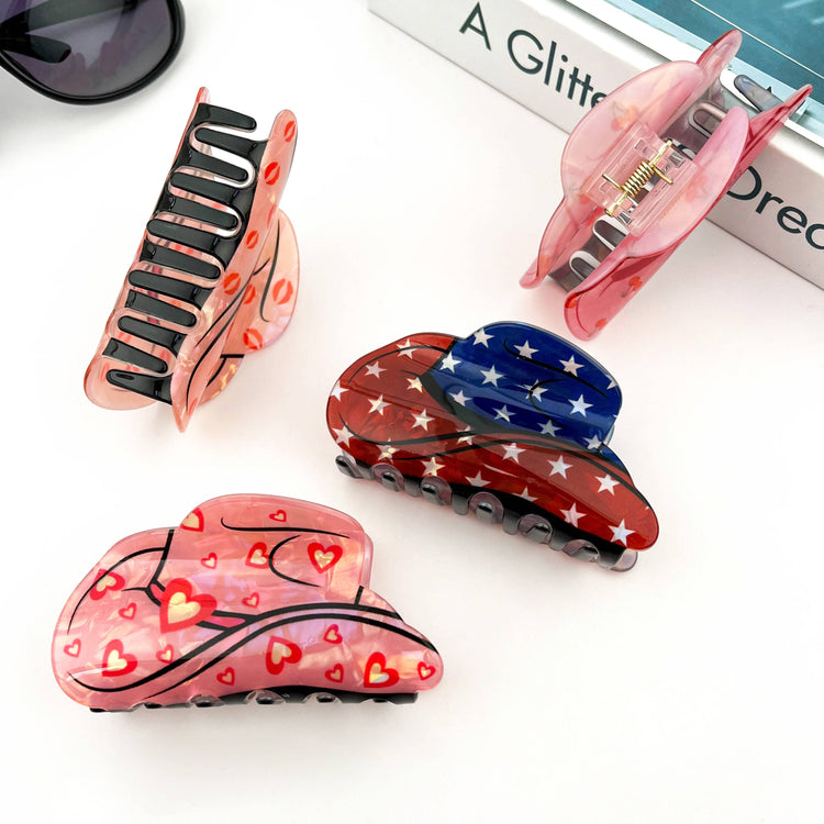 Cowboy Hat Retro British Style Hair Claw,