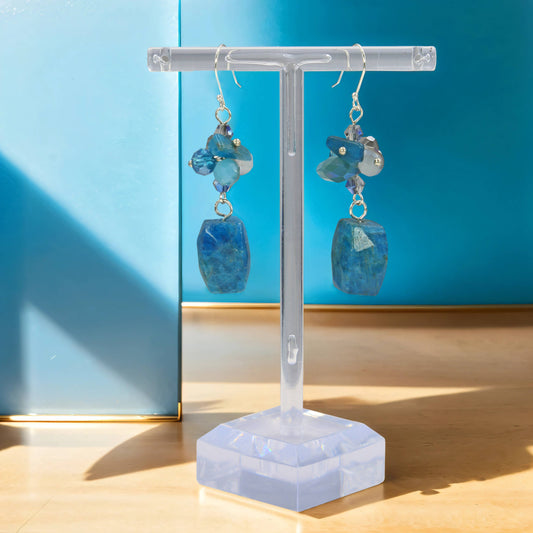 Natural Apatite Dangle Earrings