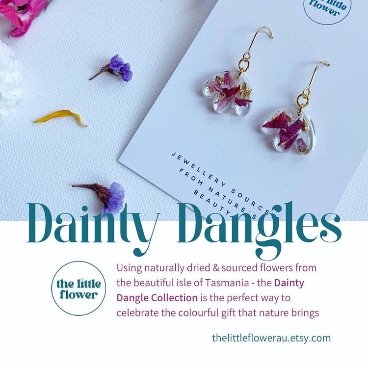 Lilac Flower Dangles - The Pastel Collection: Silver