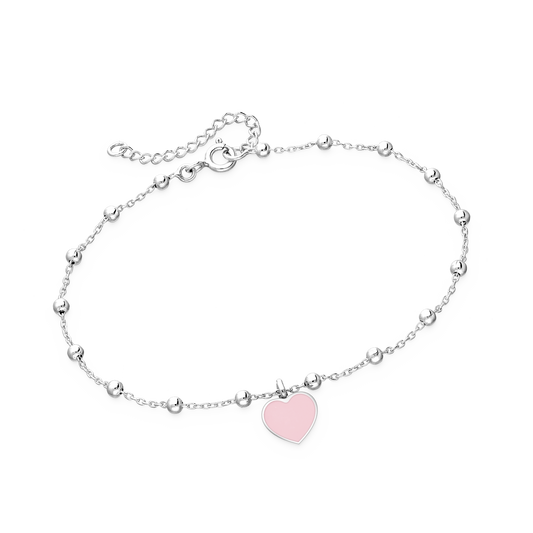 Rose Heart Silver Bracelet