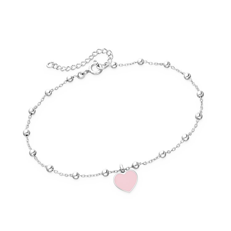 Rose Heart Silver Bracelet