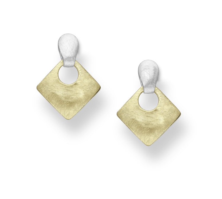 Brushed Gold and Silver Earrings
