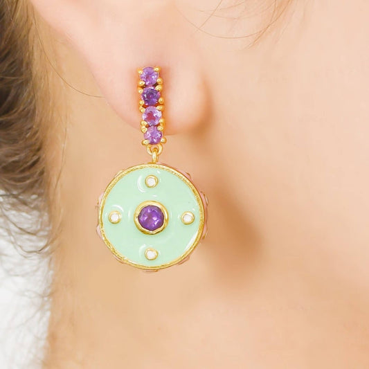 Amethyst Gold Vermeil Earrings