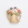 Watering Can Flowers Brooch