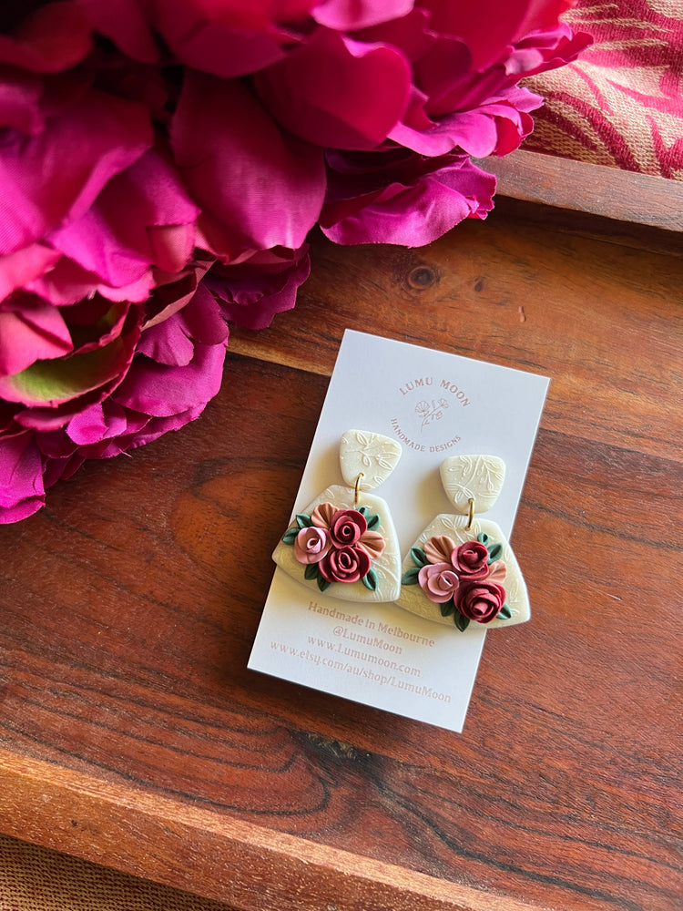 Rose Bouquet Floral Earrings